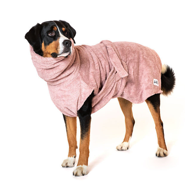 Dog Drying Coat - Pink Berry