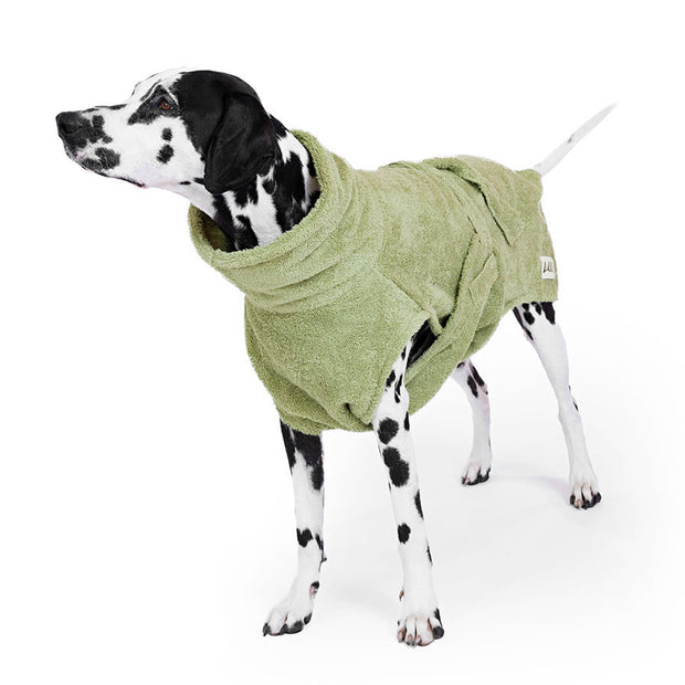 Dog Drying Coat - Green Leaf