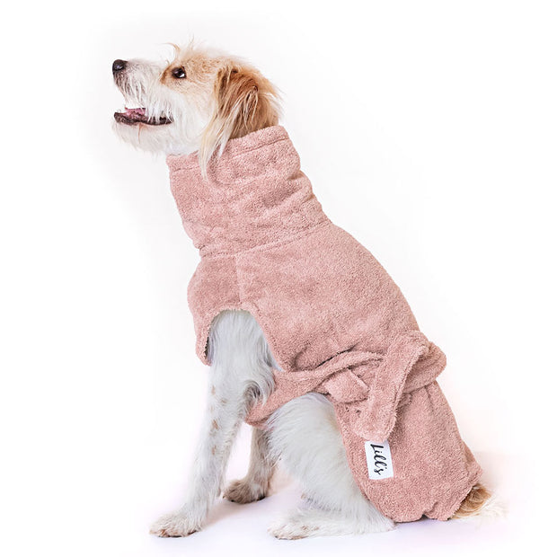 Dog Drying Coat - Pink Berry