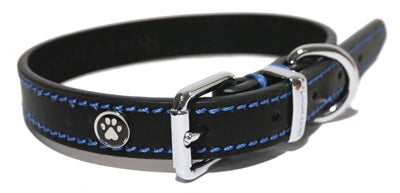 Rosewood Luxury Leather Halsband Hond Leer Luxe Zwart