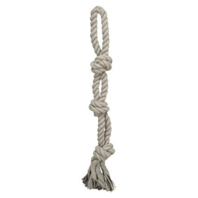 THROW ROPE I 3-KNOTS TOY I ASSORTED COLORS I 60 CM
