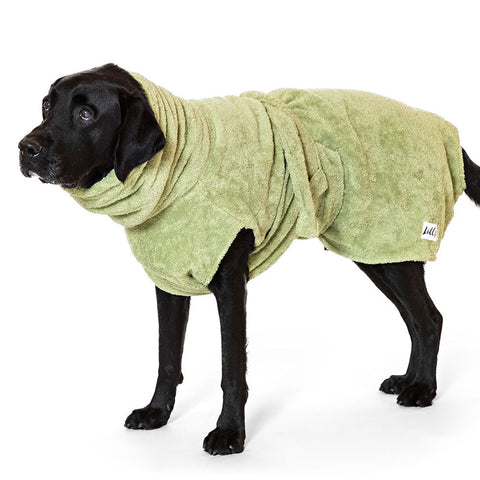 Dog Drying Coat - Green Leaf