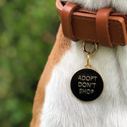 Pet ID Tag - Adopt Don't Shop - Black